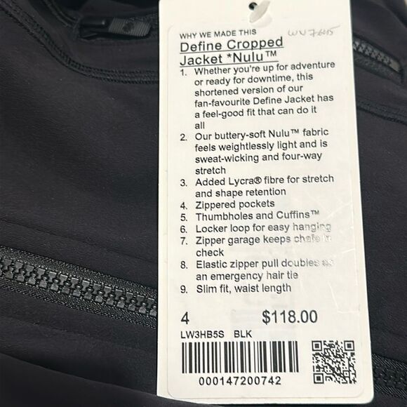 lululemon athletica Black Cropped Nulu Jacket - Picture 5 of 6